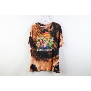 Vintage Y2K Nintendo Mens XL Spell Out Acid Wash Super Mario Game T-Shirt